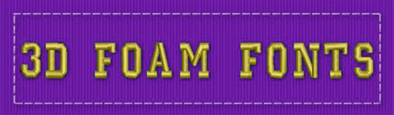 3D foam ESA embroidery font category