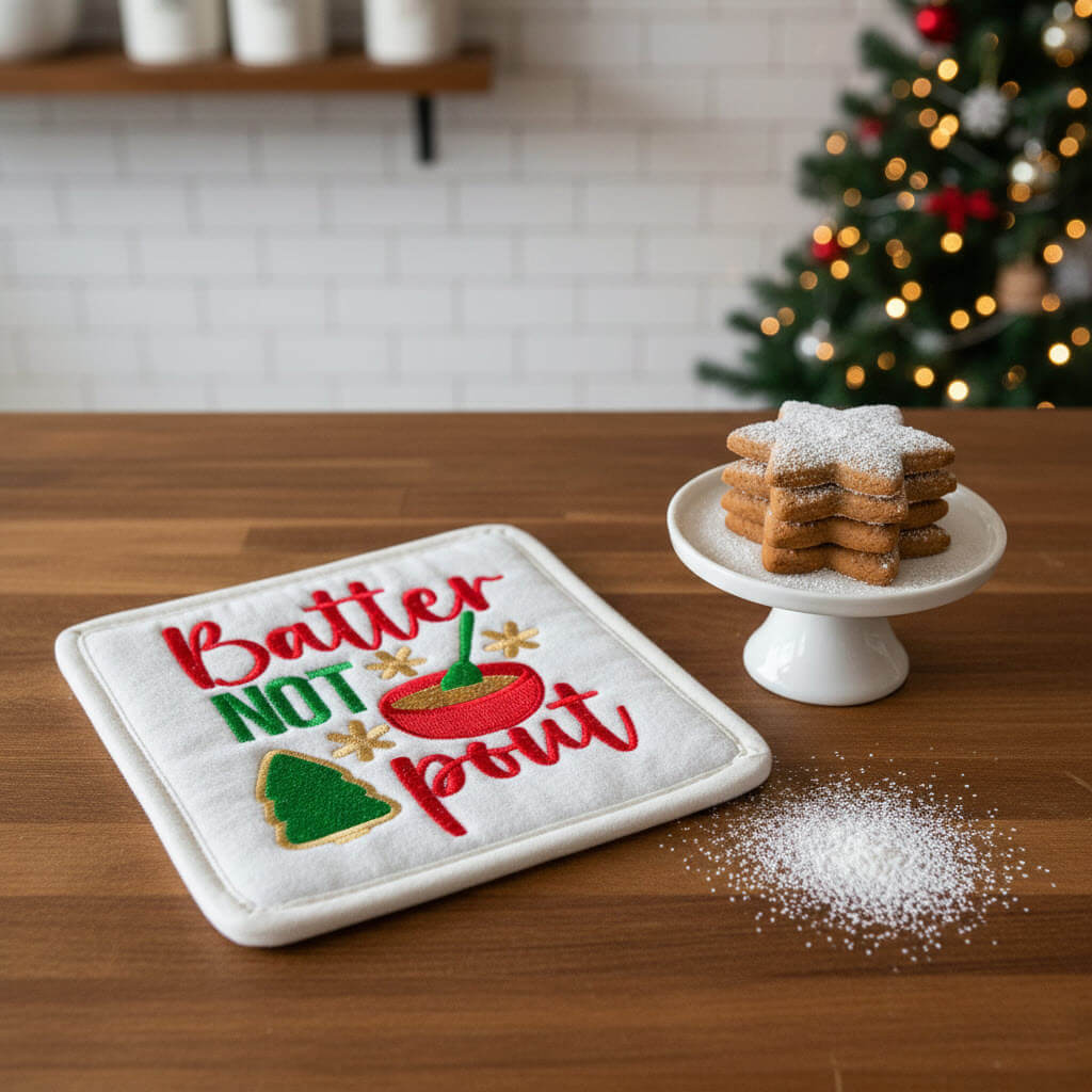 Batter not pout embroidery design