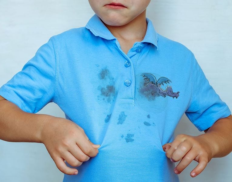 boy with stain