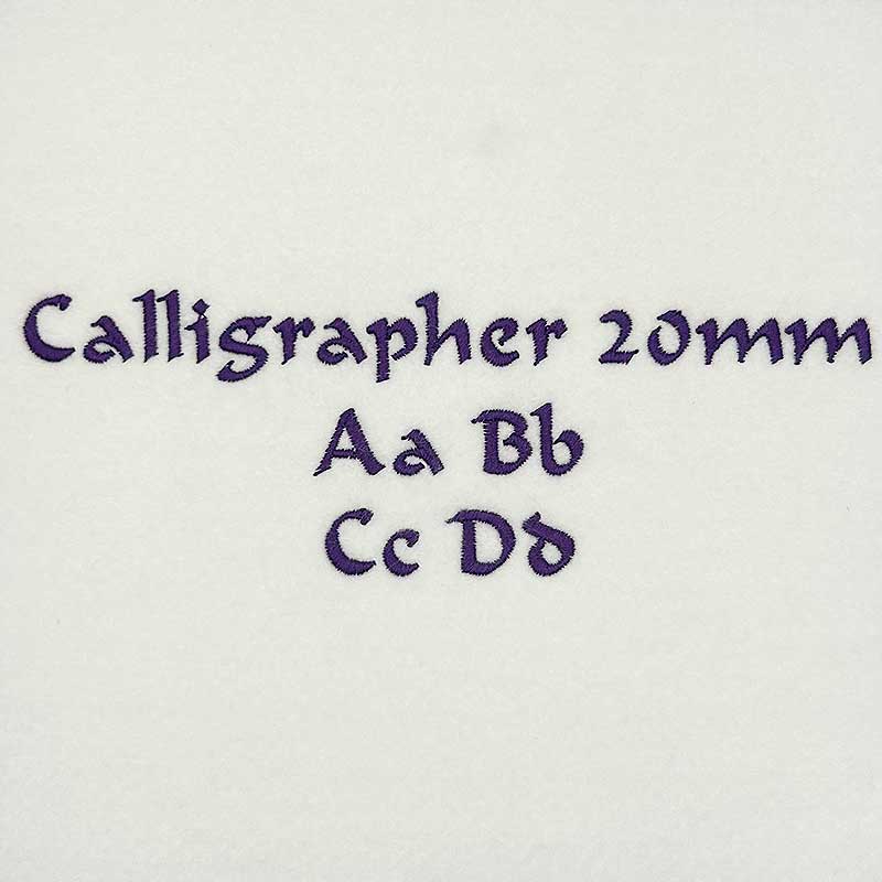 Calligrapher 20mm ELF font sewout
