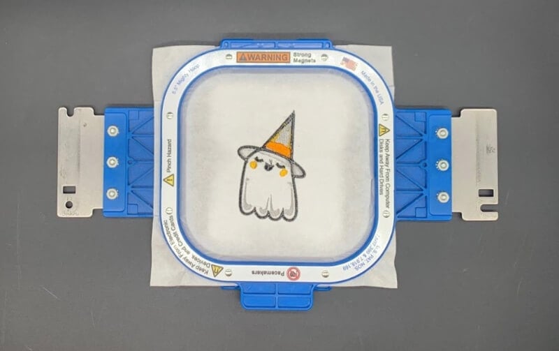 Design Doodler Embroidery Ghost Face Down	