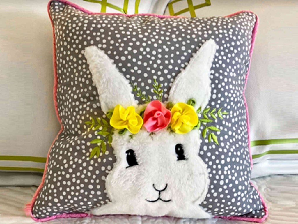 Easter-pillow-applique-embroidery-design A easter bunny pillow appilque embroidery design