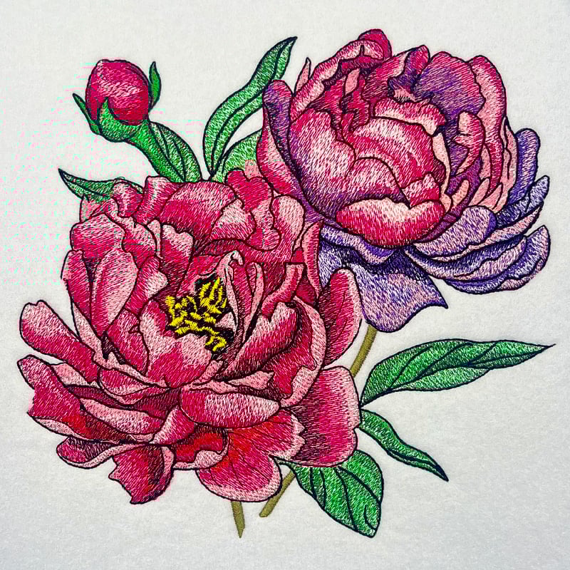 Peony 1 embroidery design