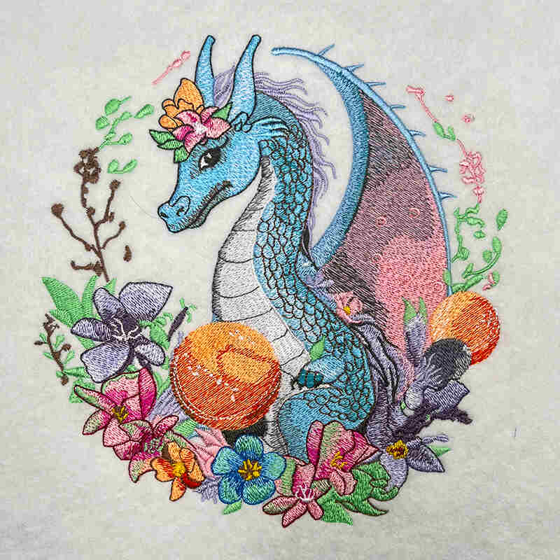 Spring dragon 4embroidery design