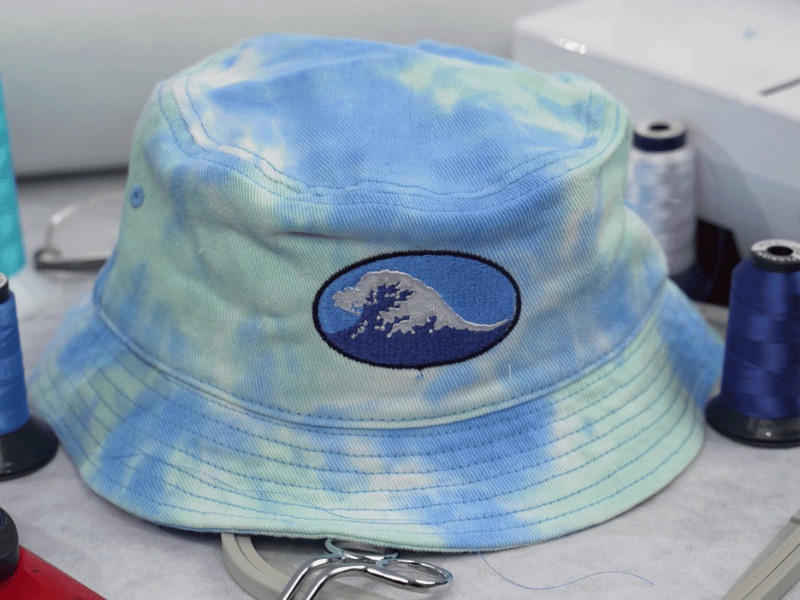 embroidered bucket hat sample