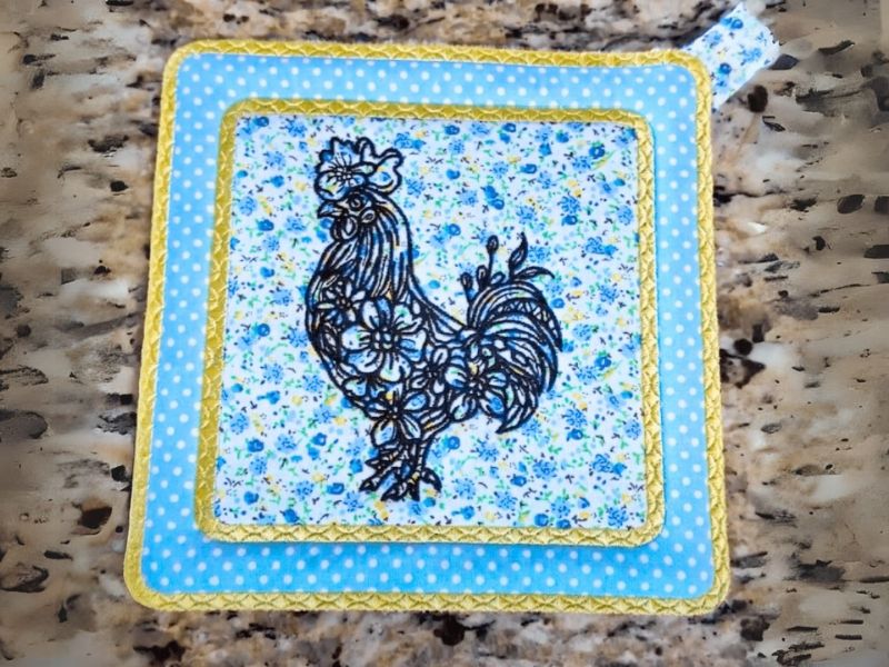 Floral Chicken Pot Trivet Spring