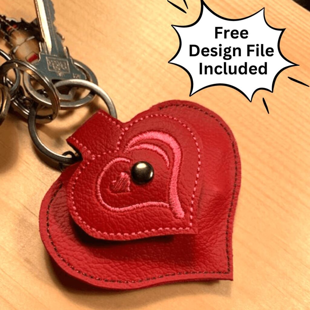 how to embroidered pocket heart keychain