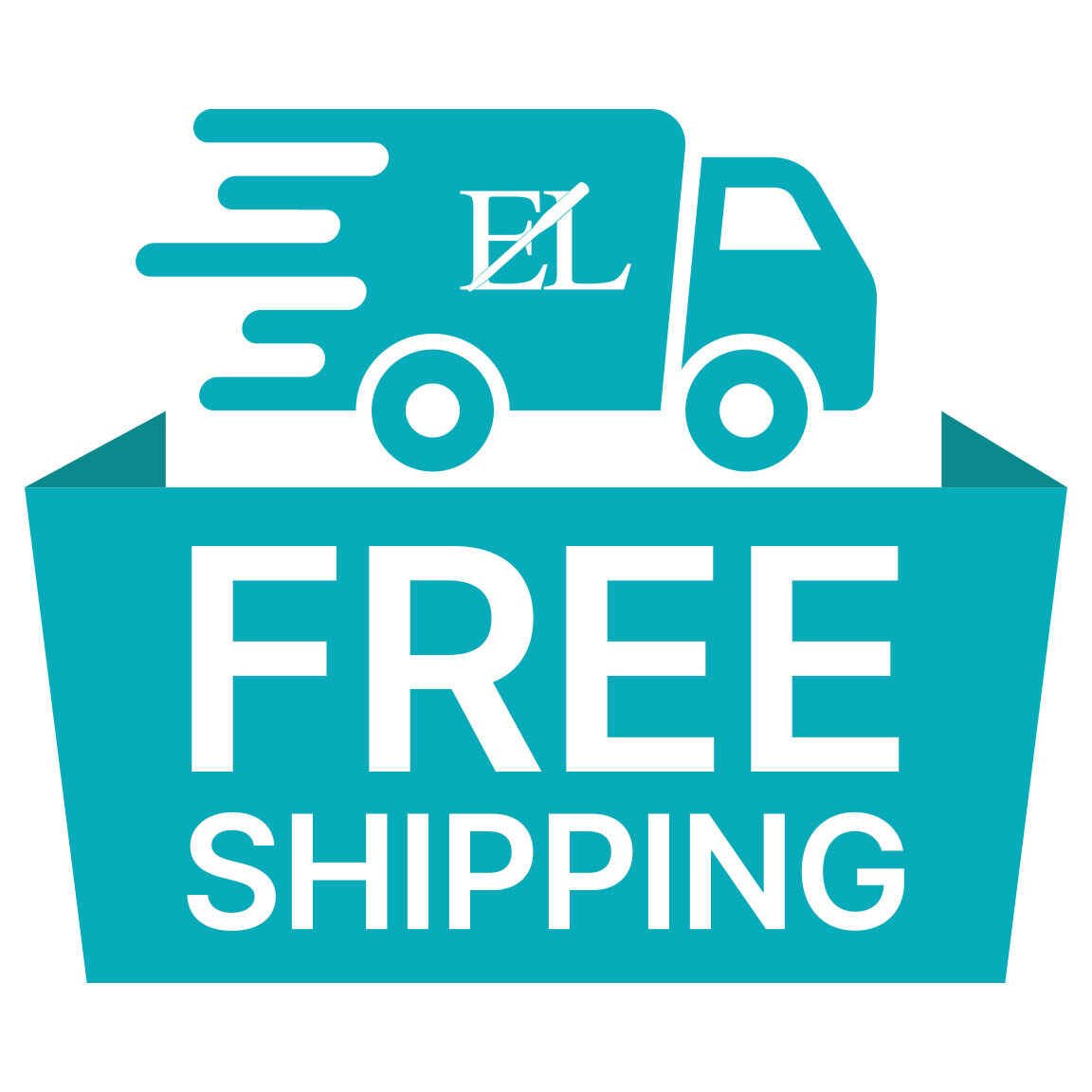 Free shipping text with a truck and the Embroidery Legacy logo