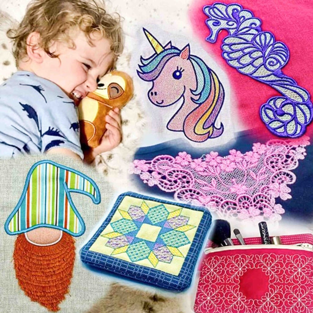 Fun Effects embroidery course project stitch outs