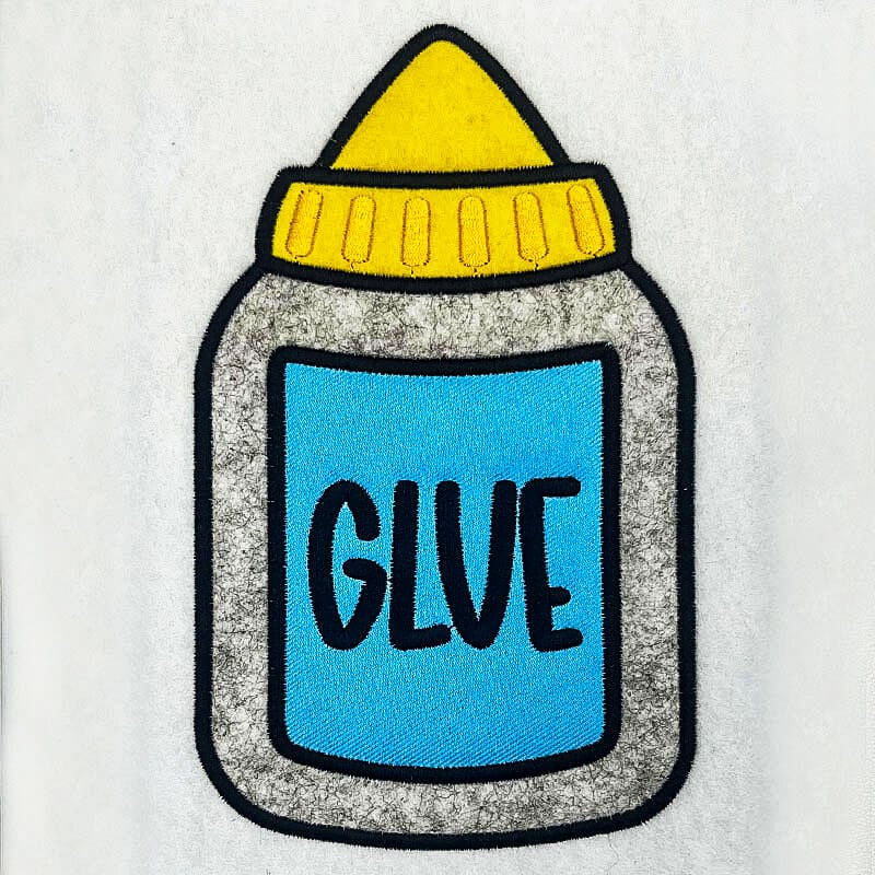 Glue bottle applique embroidery design