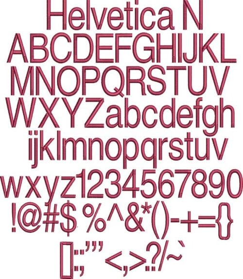 helvetica embroidery font