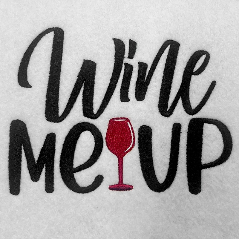 wine me up embroidery design