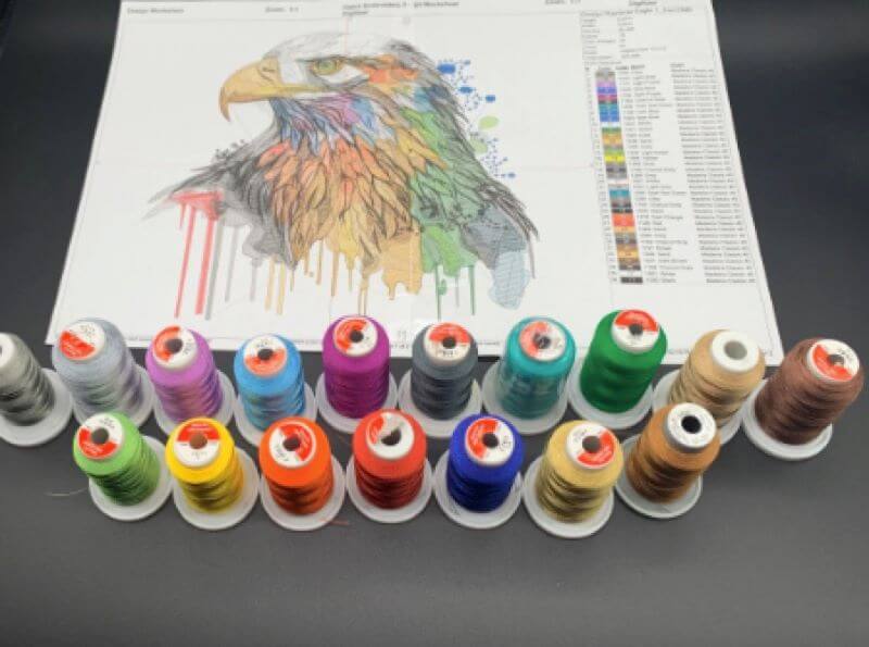 Large Embroidery Designs - Thread Color Selection