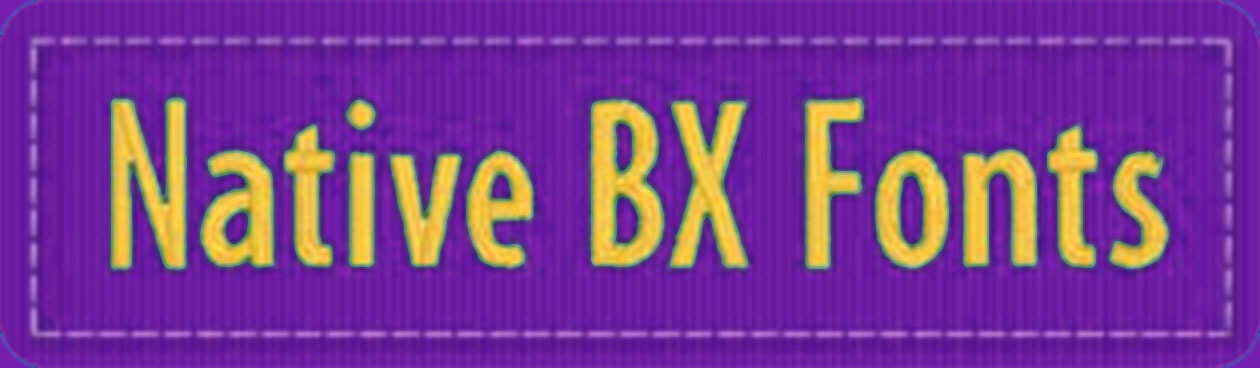Native BX embroidery font category