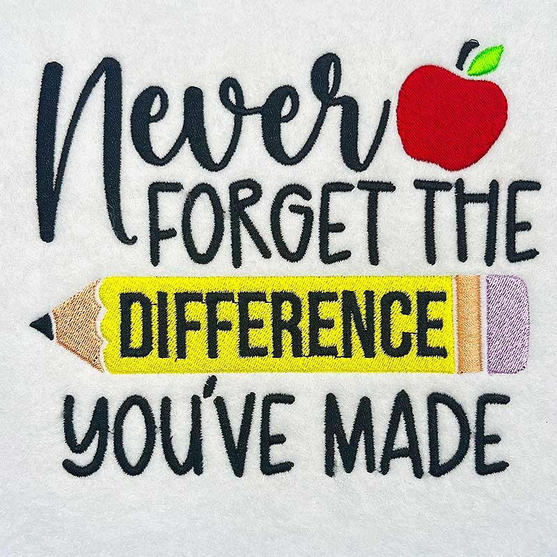 Never Forget Difference embroidery design