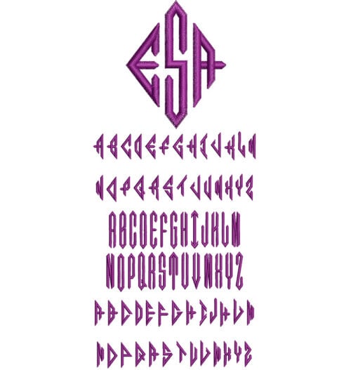 Diamond Monogram 50mm Font 1