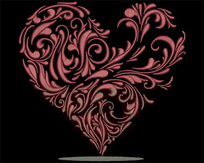 Embroidery Design: Heart Vine  7.40w X 7.11h