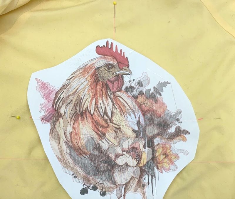 rooster template with jacket