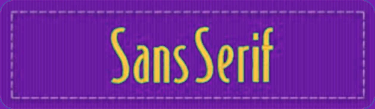 Sans serif BX embroidery font category