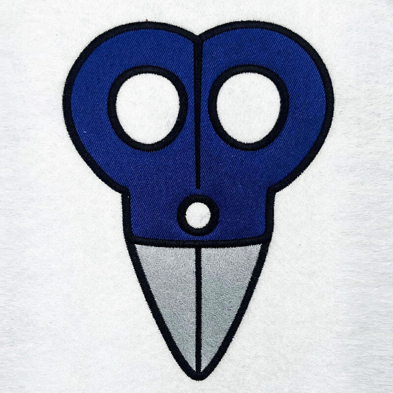 scissors applique embroidery design