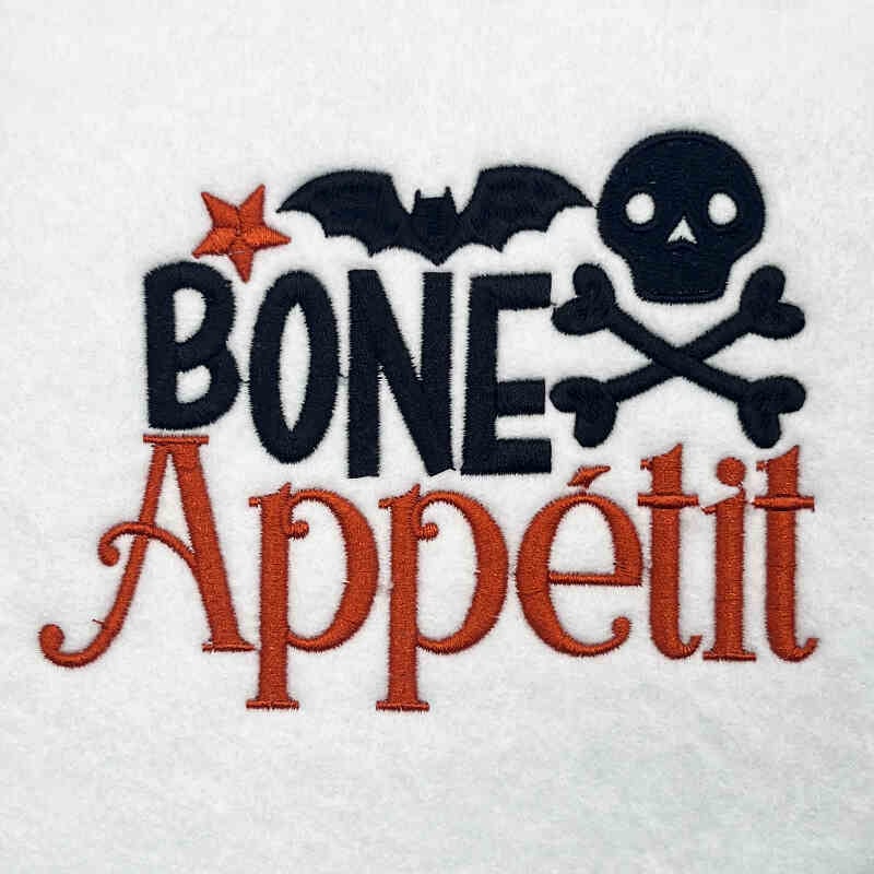 Bone Appetit embroidery design