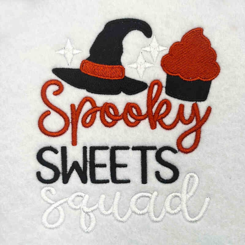 spooky treats embroidery design