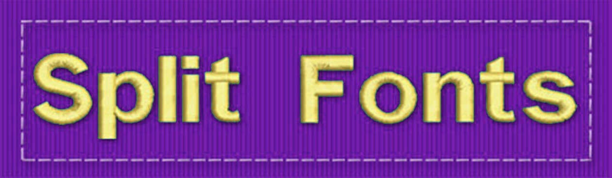 Split ESA embroidery font category