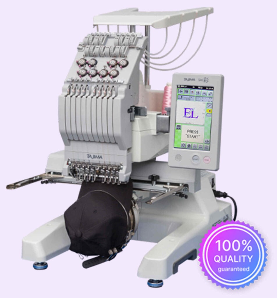 tajima-sai-embroidery-machine-100%-guaranteed Tajima SAI embroidery machine with 100% guarantee badge