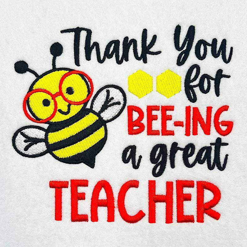 thank you for beeing embroidery design