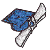 Graduation cap embroidery design
