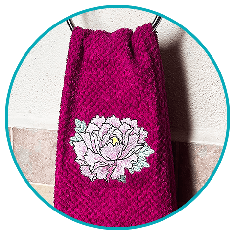 intermediate-level-embroidery-design Intermediate flower on towel embroidery design